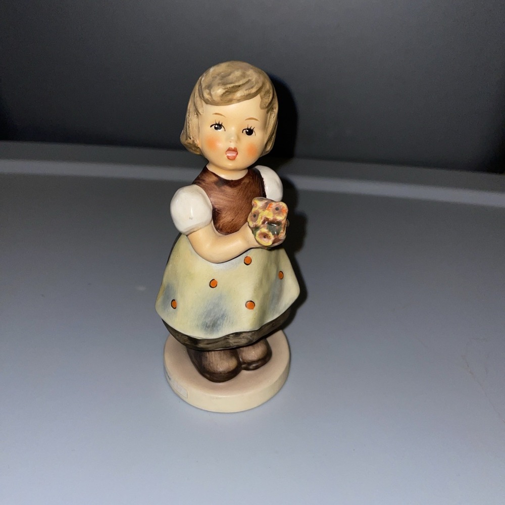 Goebel Hummel For Mother Figurine 257 W Germany Vintage Porcelain Girl Flowers